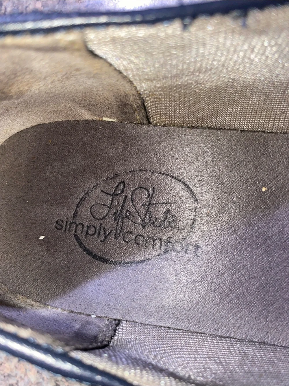 Life Stride Navy Cross-Strap Ballet Flats shoes size 10M